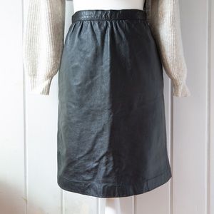 Vintage 70's/80's Samuel Robert Black Leather Skirt Size 4